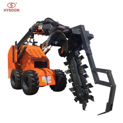 Hysoon diesel engine mini skid steer loader with attachments